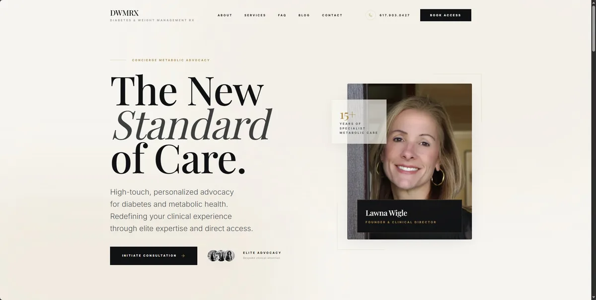 DWMRX Wellness website, built by Lunere Digital